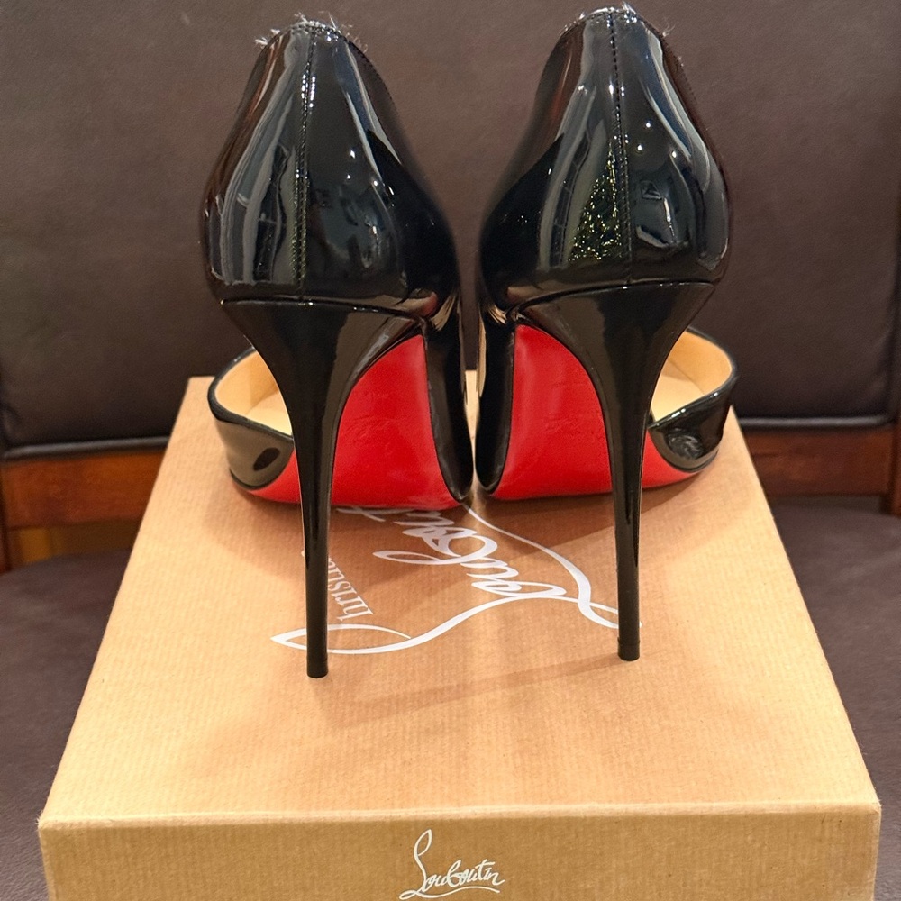Christian Louboutin Glossy Black Heels - Picture 3 of 6
